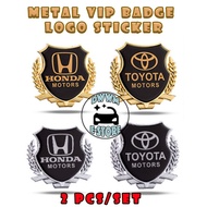 2pcs VIP 3D Metal Emblem Badge Logo Car Sticker Decals personality reflective Stylish for Electropla