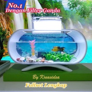 Aquarium mini dengan dobel filter/aquarium cupang akrilik lengkap