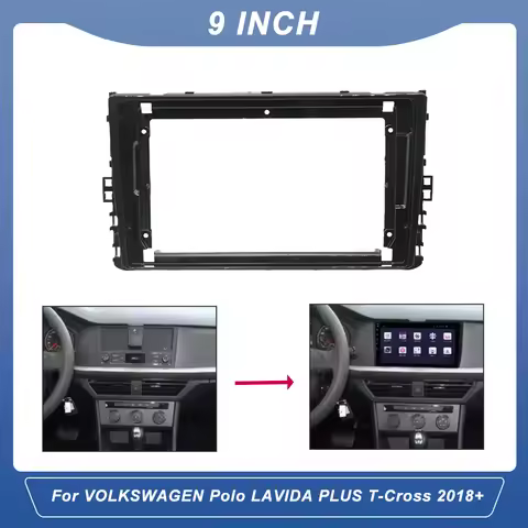 9 Inch Car Frame Fascia Adapter Android Fitting Panel for VOLKSWAGEN Polo LAVIDA PLUS T-Cross 2018+