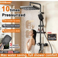 3in1 Shower Set Bathroom 304 Stainless Steel Square Shower Set Rainfall Wall Rain High Pressure Show
