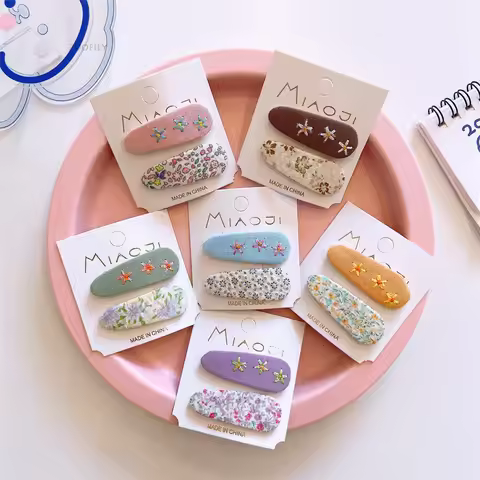 2Pcs/set Child Hair Accessories Toddler Girl Hairclip Cute Flower Baby Hair Clip Infant Hairpin Kid