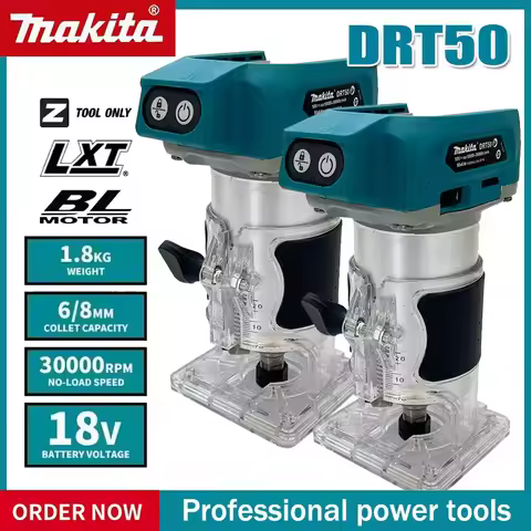 Makita DRT50 Cordless Trimmer Rechargeable Trimming Machine Brushless Slotting Tool Milling Woodwork