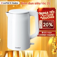 Ấm đun nước siêu tốc Gaabor EK20M-WH01A dung tích lớn 2L công suất 1500W lòng ấm inox 304 - Bảo hành