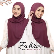Zahra BAWAL SELAPIS CURVE BIDANG 45 - 50 | Instant Bawal Premium Heavy Chiffon I Flowy Instant Hijab