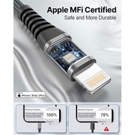 iPhone Charger [Apple MFi Certified] 2Pack 10FT Long Lightning Cable Fast Charging Nylon Braided iPh