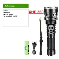 XHP360 ส่วนใหญ่ไฟฉาย LED ที่มีประสิทธิภาพ USB ชาร์จ 26650 ไฟฉายที่มีประสิทธิภาพ Ultra ยุทธวิธีโคมไฟ