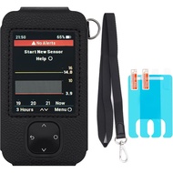 Dexcom G7 Receiver Leather Case with Lanyard and 2PCS Screen Protector (Black)