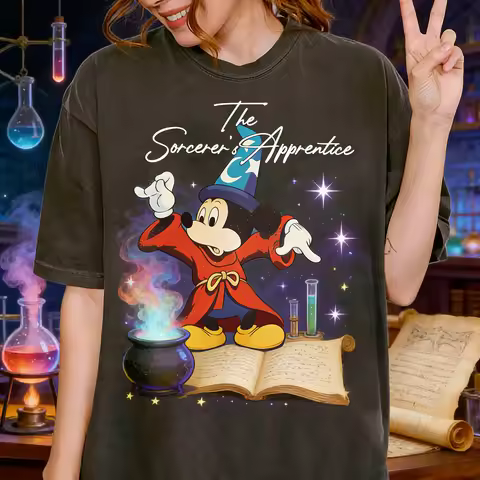 2025-26 Mickey The Sorcerer's Apprentice Shirt Fantasmic Disney's Hollywood Studios Disneyland Walt