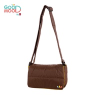 Good Mood by bsc กระเป๋า 2in1 สะพายข้าง+คาดอก สกรีน โลโก้ GOOD MOOD สีน้ำตาล สำหรับเด็กอายุ 3-8 ปี ผ