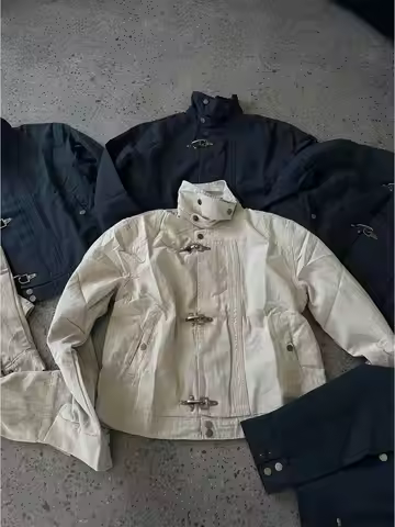 American Vintage 90s Harajuku button Streetwear Hooded Sweatshirt Casual Aesthetic Grunge Jacket Y2k