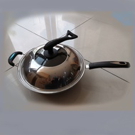 34cm Stainless Steel Wok with Honeycomb and Non Stick Coating