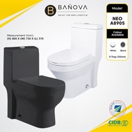 [Limit to 1 Unit Per Order] BANOVA NEO - A890 One Piece WC Toilet Bowl S-Trap Wash Down Water Closet