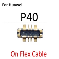 ตัวเชื่อมต่อ FPC 2ชิ้น/ล็อตคลิปที่ยึดแบตเตอรี่สัมผัสสำหรับ P20 HuaWei P10 P30 P40 Lite E Pro Plus บนชิ้นส่วนซ่อมสายเคเบิลเมนบอร์ดแบบเฟล็กซ์