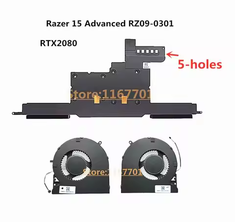 New Original Laptop CPU Cooler Heatsink Fan For Razer Blade 15 Advanced RZ09-0301 03135 0330 03304 1