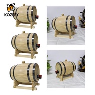 KOZEEY 1L/1.5L/3L Oak Aging Barrel with Faucet Wine Keg Retro Wood Wine Barrel, Whiskey Barrel Dispe