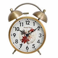 4.5-Inch Vintage Electroplated Metal Alarm Clock Loud Ringing Alarm Clock Clock Face with Backlight 