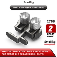 Smallrig HDMI & USB Type-C Cable Clamp for BMPCC 4K & 6K Cage (Dark Olive) 2768