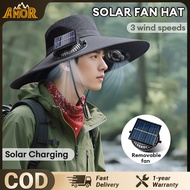 Outdoor Fan Hat Fan Cap Solar Fan Hat Removable Charging Fan Hat Camping Hiking Fishing Sunscreen Ha