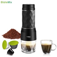 BioloMix เครื่องชงกาแฟแบบพกพาเครื่องชงกาแฟเอสเปรสโซมือกดแคปซูลกาแฟบดแบบพกพาสำหรับเดินทางและปิกนิก