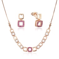 HYL JEWELRY 5pcs Kalung Titanium Set Anak Titanium Anti Karat Asli Perak Set Anting-Anting Berlapis