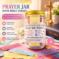 Handmade Colorful Plastic Prayer Jar with Printed Bible Verses Bible Verse Jar Prayer Jar Christian
