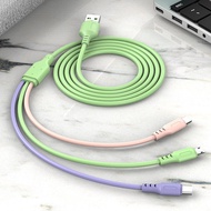 Silicon 3-In-1 Quick Charge Cable For Mobile Phones