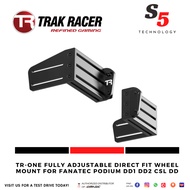 TRAK RACER TR-ONE BLACK FULLY ADJUSTABLE DIRECT FIT WHEEL MOUNT FOR FANATEC PODIUM DD1 DD2 CSL DD