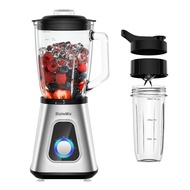1300W Smoothie Blender with 1.5L Glass Jar, Personal Blenders Combo for Frozen Fruit Drinks, Sauces