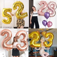 32" big number number foil balloon balloons birthday gradient decor gold balloon