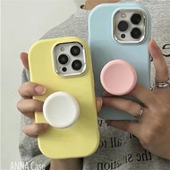 For VIVO X70 X80 X90 X100 Pro Y17 Y3 Y15 Y12 Y20 Y19 Y5S Y33S Y33E Y35 M New Macaron silicone mobile phone case with anti drop strap and holder protective cover