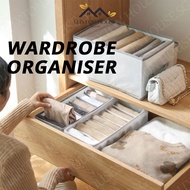 {SG} Foldable Wardrobe Clothes Organiser Clothes Drawer Organizer Mesh Clothes Storage Box Grid Closet Drawer