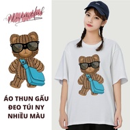 [250 GSM FABRIC] NY 2024 Pocket Bear T-shirt Unisex Form Multicolor High Quality 250 GSM Cotton Fabr