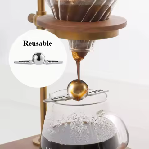 1pc Stainless Steel Freezing Balls Rapid Cooling Espresso Pour-Over Coffee Whisky Ice Wine Stones Ic