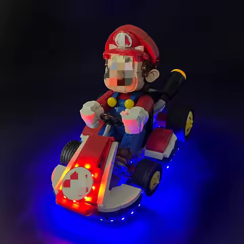 BYB LED Light Kit For Lego 72037 Mario Kart Mario & Standard Kart Remote Control (Not Include Model)