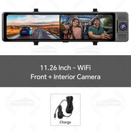 H330 Dash Cam 3 Channel Rearview Mirror Front Inside Rear 4K+1080P+1080P Wifi GPS Dual Lens Car Dvr 