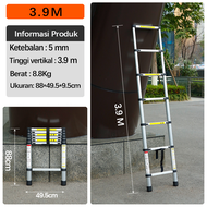 Tangga Lipat Aluminium Tangga Teleskopik 2.7M/3.9M/4.3M/5.1M Multifungsi Double Telescopic Ladder ta