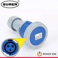 Surer 2921 Industrial Socket Female Plug Connector, 2P+E, 32A 240V, IP67 (2920 Series)
