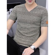 t shirt for men shirt for men Trendy Hollow-Out Men’s Knitted Mesh V-Neck Short-Sleeve T-Shirt