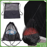 MELENE Basketball Cover Mesh Bag, Black Ball Storage Backpack, Mesh Bag Portable Basketball Backpack