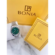 [ PREMIUM ITEMS ✅] BONIAA Diamond Date Jam Tangan Wanita Perempuan Stainless Steel Rosegold Ladies L