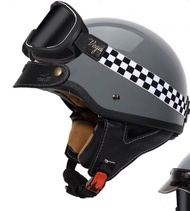 美國 VEGA電單車頭盔 護目鏡復古 電動 皮革 滑板車 Vintage