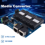 Media Converter 3 Port FO 2 Port LAN 10/100 / Switch Fiber 3 FO 2 LAN