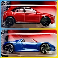 MAJORETTE STREET CARS Hyundai i30N Red + Porsche 918 Spyder Metalic Blue Diecast 1:64 Scale