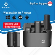 eDSLRs S13 Dual Wireless Lavalier Microphone System for Mobile Phone IOS Lightning Android Type-C Charging Case