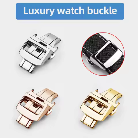 16mm 18mm 20mm Stainless Steel Deployment Butterfly Buckle for JAEGER-LECOULTRE Watch Silicone cowhi