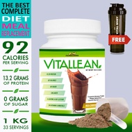 Vital Lean @ VitalLean Meal Replacement HALAL, 1kg,33 Ser, 0g Sugar, 92 Calorie+FR Shaker vs Herbalife Formula 3