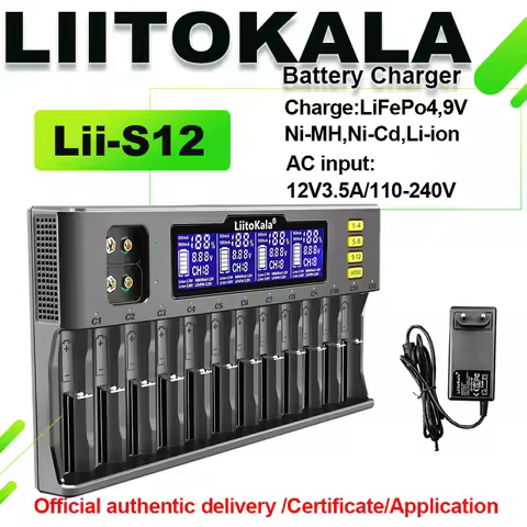 LiitoKala Lii-S12 S8 S6 AA AAA 16340 14500 18650 26650 21700 32700 Li-ion LiFePO4 Ni-MH/CD Battery s