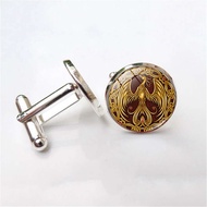 Golden Phoenix Pattern Time Phụ Kiện Nam Bộ Phận Sơ Mi French Cufflinks Áo Móng Tay Ewalvo-Vn