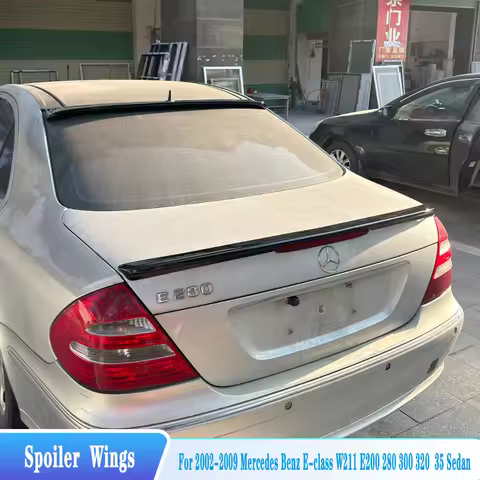 For 2002-2009 Mercedes Benz E-Class W211 E200 280 300 320 35 Rear Trunk Lid Spoiler Wings Rear Windo