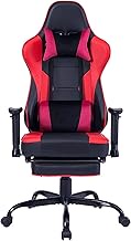 HDZWW Gaming Chair Racing Style Game Chair, Reclining Office Desk Chairs with Headrest, Lumbar Support, Retractable Footrest,Ergonomic Computer Swivel Recliner (Color : Red)